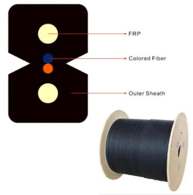 Fuerza de fibra óptica de los corazones FRP del cable de fribra óptica 2 del duplex del solo modo del cable de Internet GJXFH-2